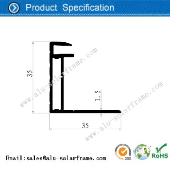 solar panel frame for 2.5mm glass 35mm thickness